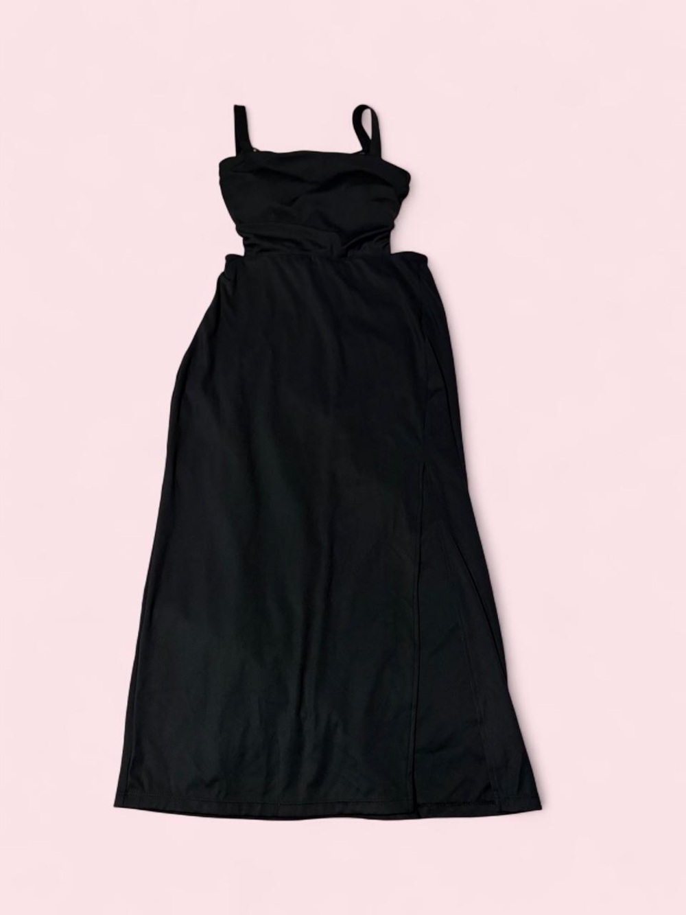 HALARA Black Sleeveless Maxi Dress with Slim Straps